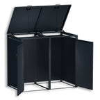Metzler Mülltonnenbox | zweitürig | rostfrei und massiv | 2x 120l | RAL7016 Anthrazitgrau matt