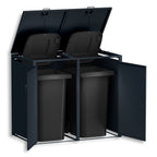 Metzler Mülltonnenbox | zweitürig | rostfrei und massiv | 2x 240l | RAL7016 Anthrazitgrau matt