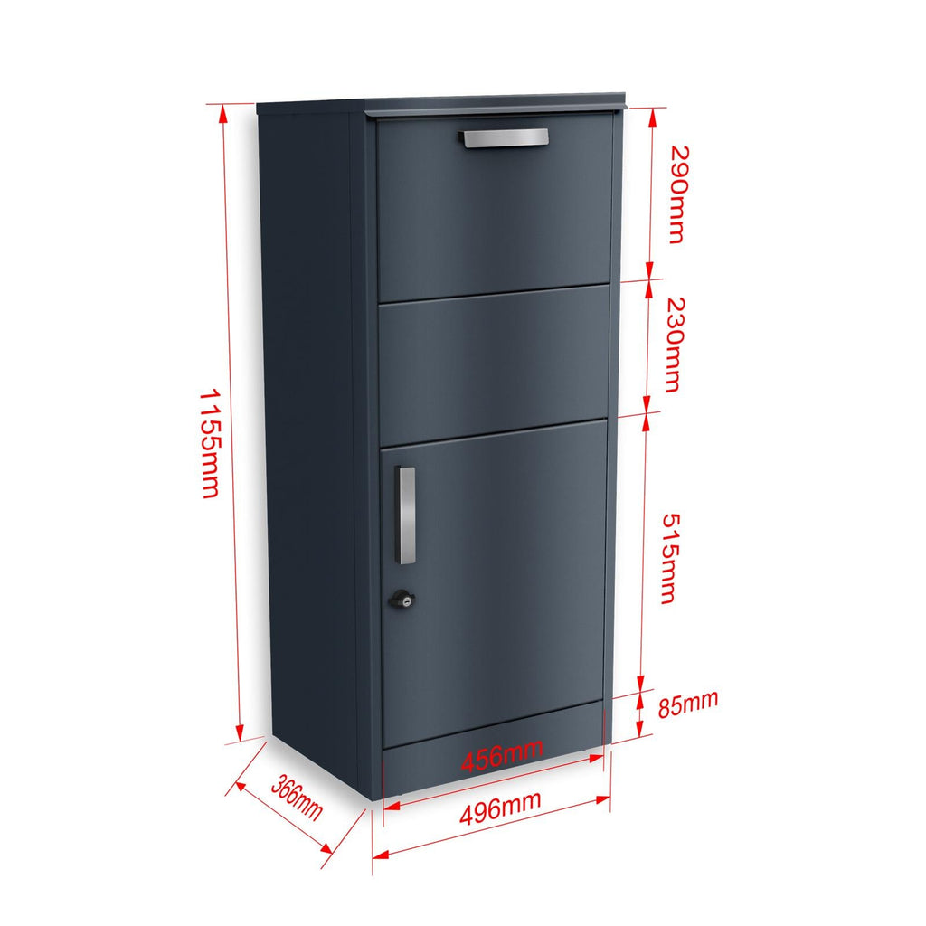 Metzler Paketbox rostfrei und massiv, RAL7016 Anthrazitgrau matt, | Monta