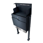 Metzler Paketbox rostfrei und massiv mit Ständer, RAL7016 Anthrazitgrau matt, | Siebertbox 2