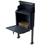 Metzler Paketbox rostfrei und massiv mit Ständer, RAL7016 Anthrazitgrau matt, | Siebertbox 2