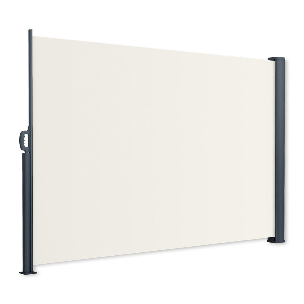 Metzler Seitenmarkise ausziehbar, Sichtschutz für Balkon, Garten & Terrasse, Beige, 300cm x 180cm