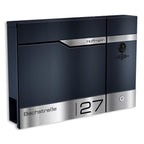 Metzler Briefkasten rostfrei und massiv, RAL7016 Anthrazitgrau mit Videosprechanlage VDM10 2.0, Modell Siebert
