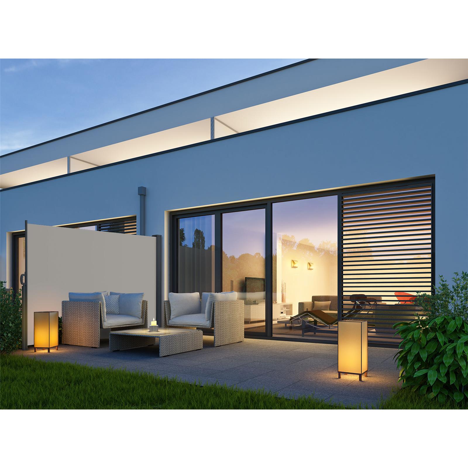 Metzler Seitenmarkise ausziehbar, Sichtschutz für Balkon, Garten & Terrasse, Beige, 300cm x 180cm