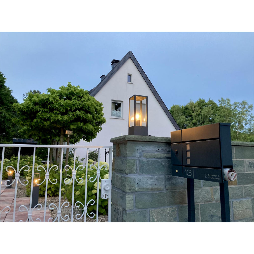 Metzler Briefkasten, Edelstahl RAL7016 Anthrazitgrau mit Videosprechanlage VDM10 2.0, Modell Cube