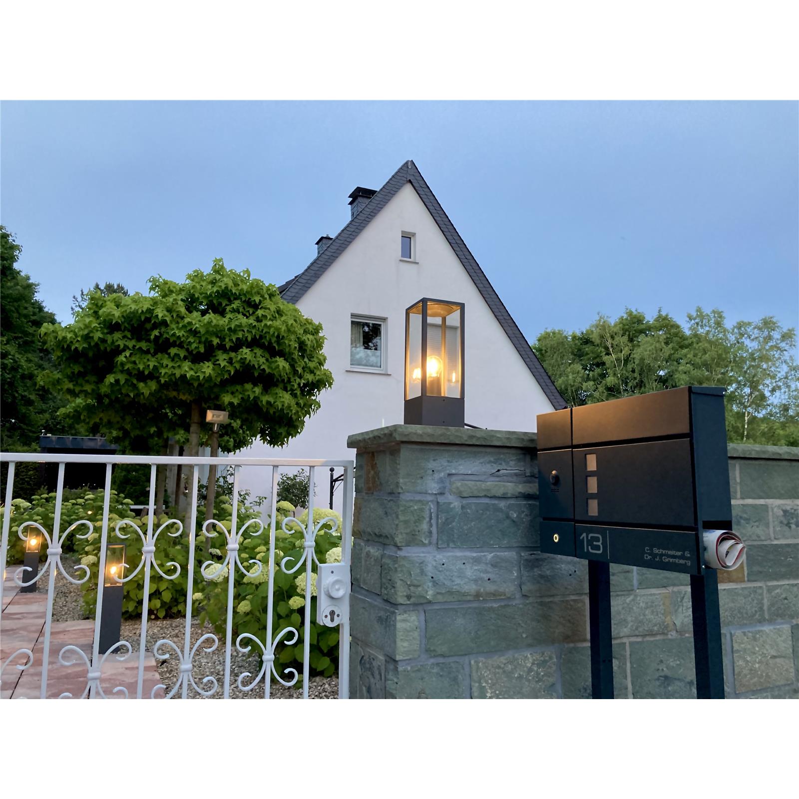 Metzler Briefkasten, Edelstahl RAL7016 Anthrazitgrau mit Videosprechanlage VDM10 2.0, Modell Cube