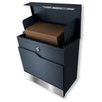 Metzler Paketbox Anthrazit RAL 7016 | Verzierung Edelstahlleiste | rostfrei & massiv | Siebertbox 2