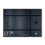 Metzler Briefkasten, Edelstahl RAL7016 Anthrazitgrau mit Videosprechanlage VDM10 2.0, Modell Cube