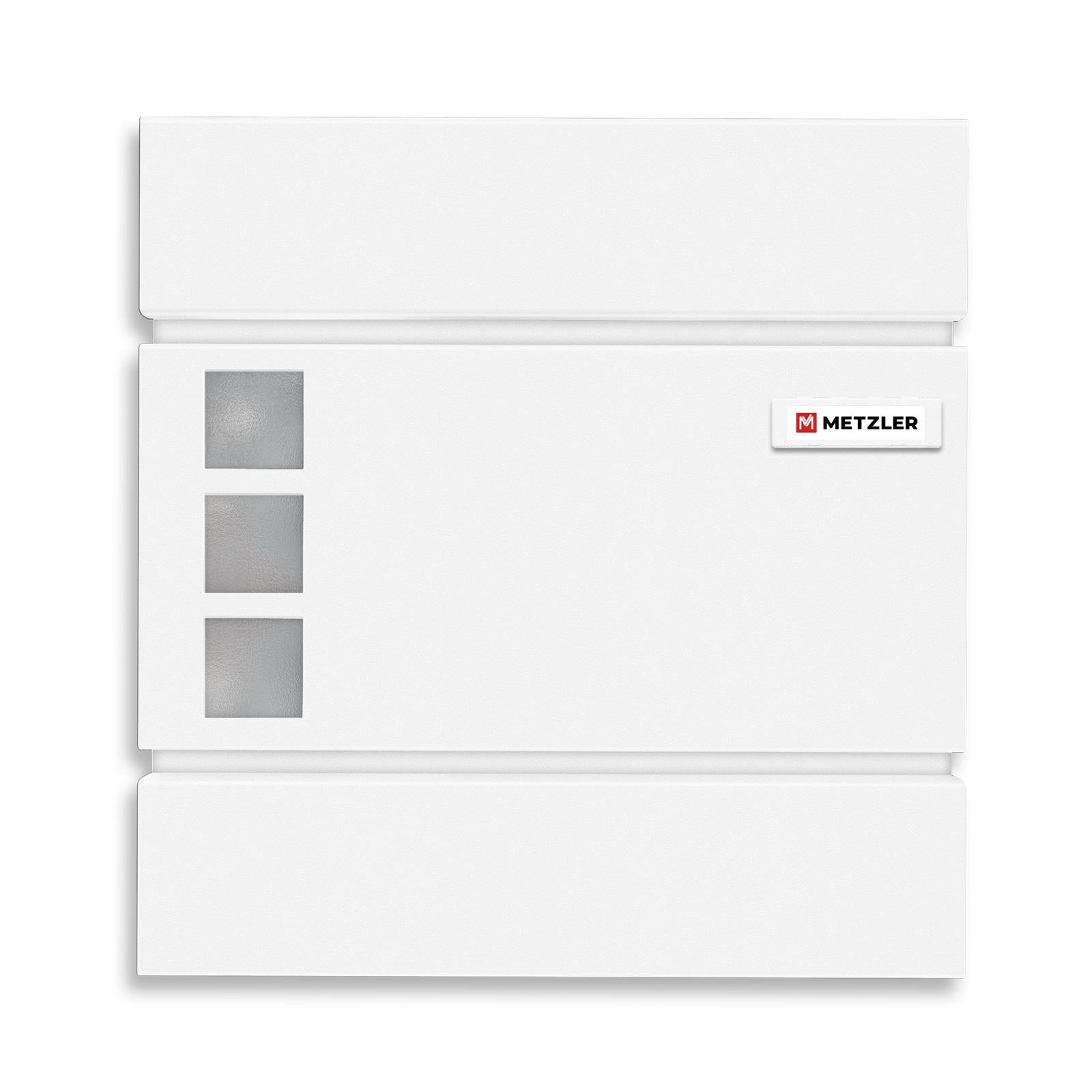 Metzler Briefkasten | mit austauschbarem Namensschild und Sichtfenstern | Cube