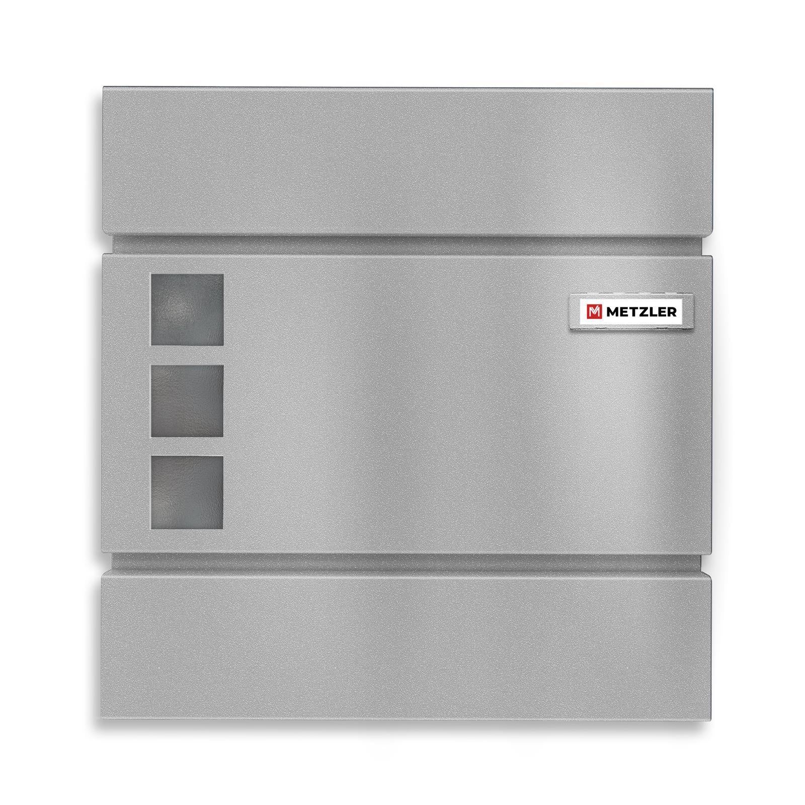 Metzler Briefkasten | mit austauschbarem Namensschild und Sichtfenstern | Cube