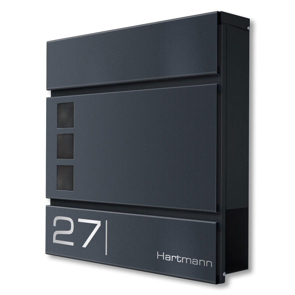 Metzler Standbriefkasten Anthrazit Sichtfenster | Cube
