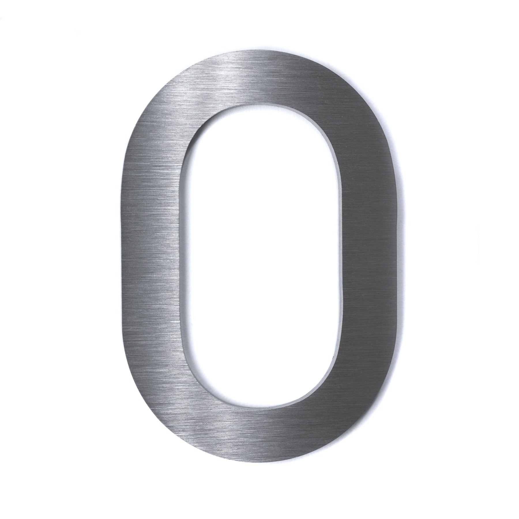 Hochwertige Edelstahl-Hausnummer Bauhaus 0 280 mm ohne Befestigung