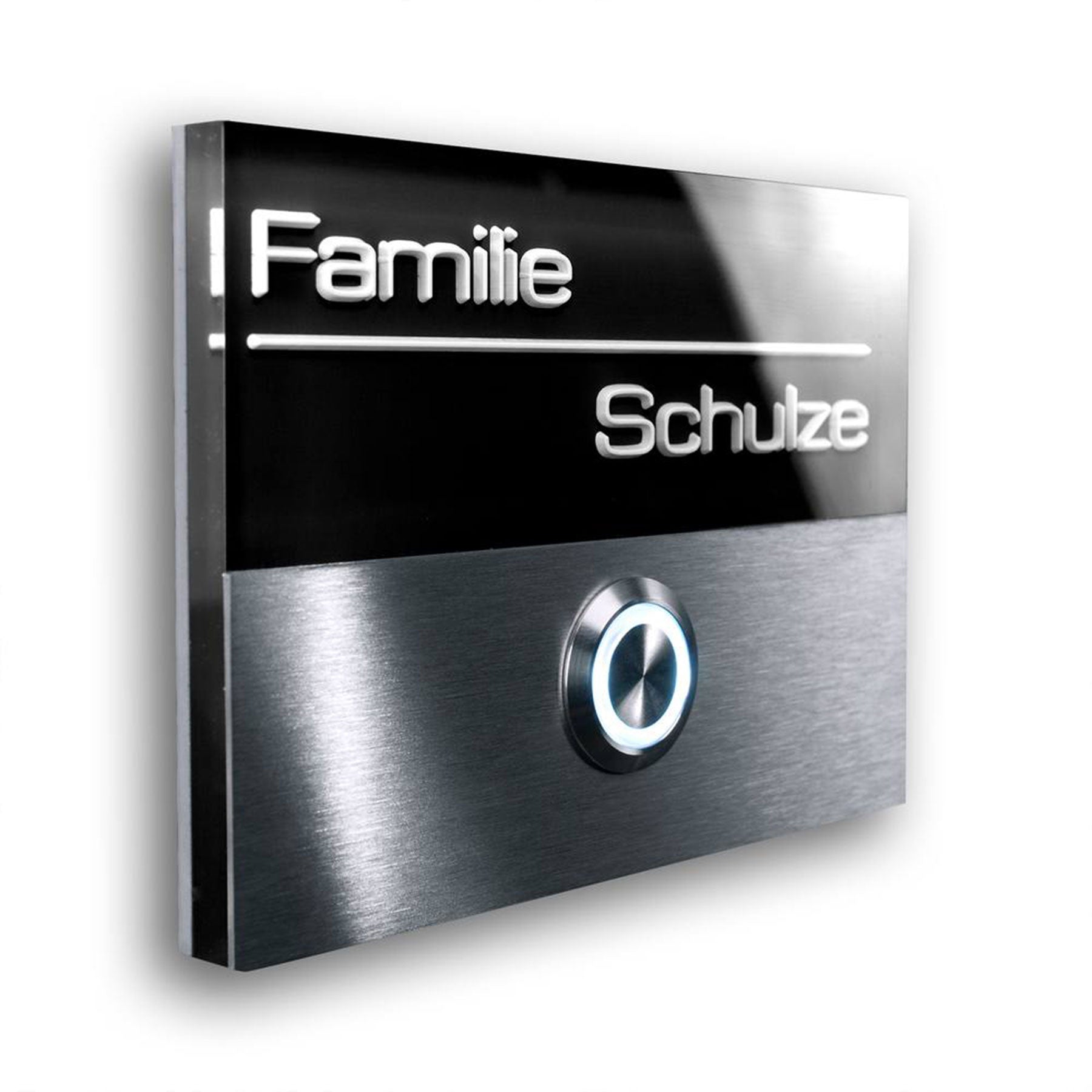 Metzler Türklingel aus Edelstahl LED-3D-Namensschild | Sora
