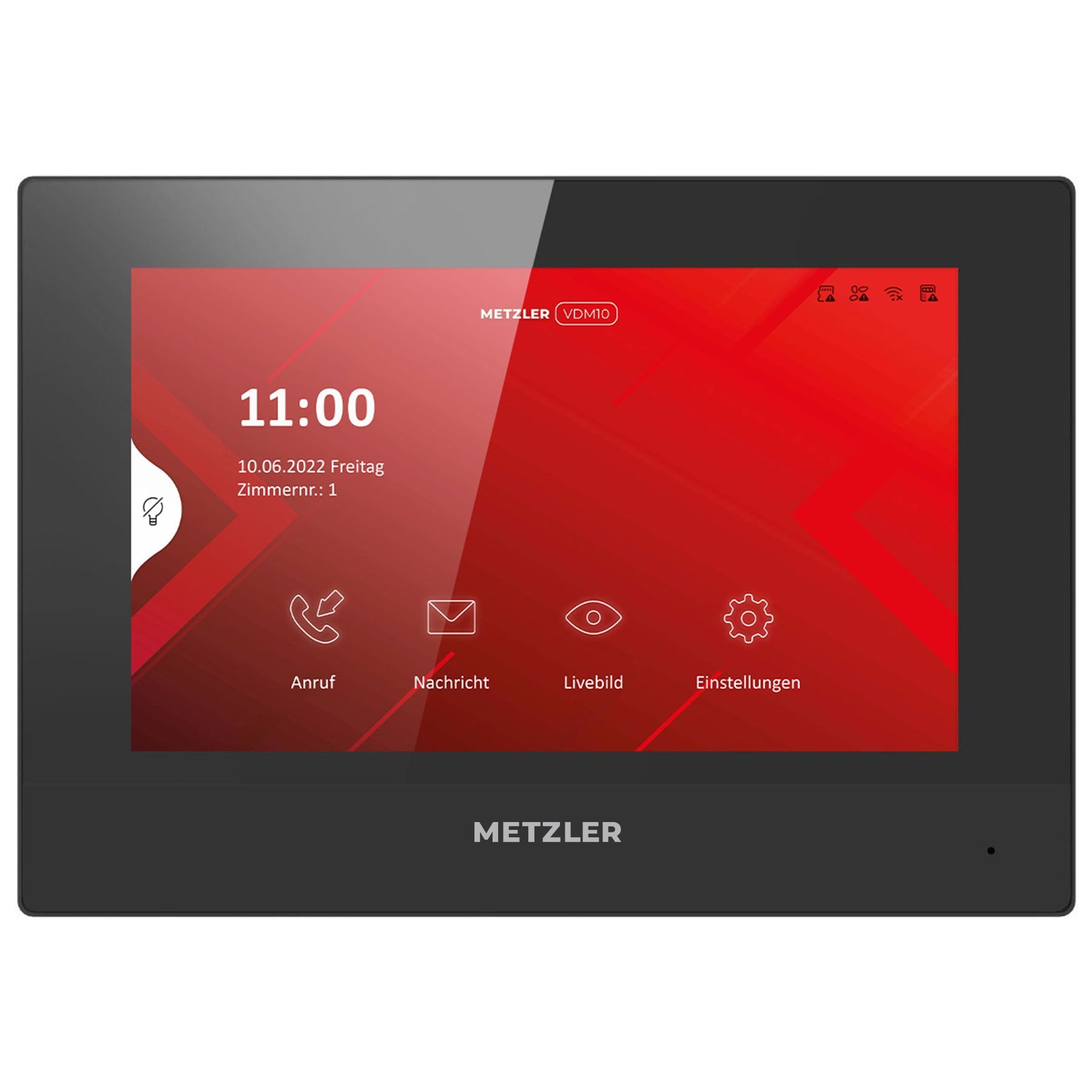 Metzler VDM10 Innenstation Home, 7 Zoll Touchscreen, 2-Draht, schwarz