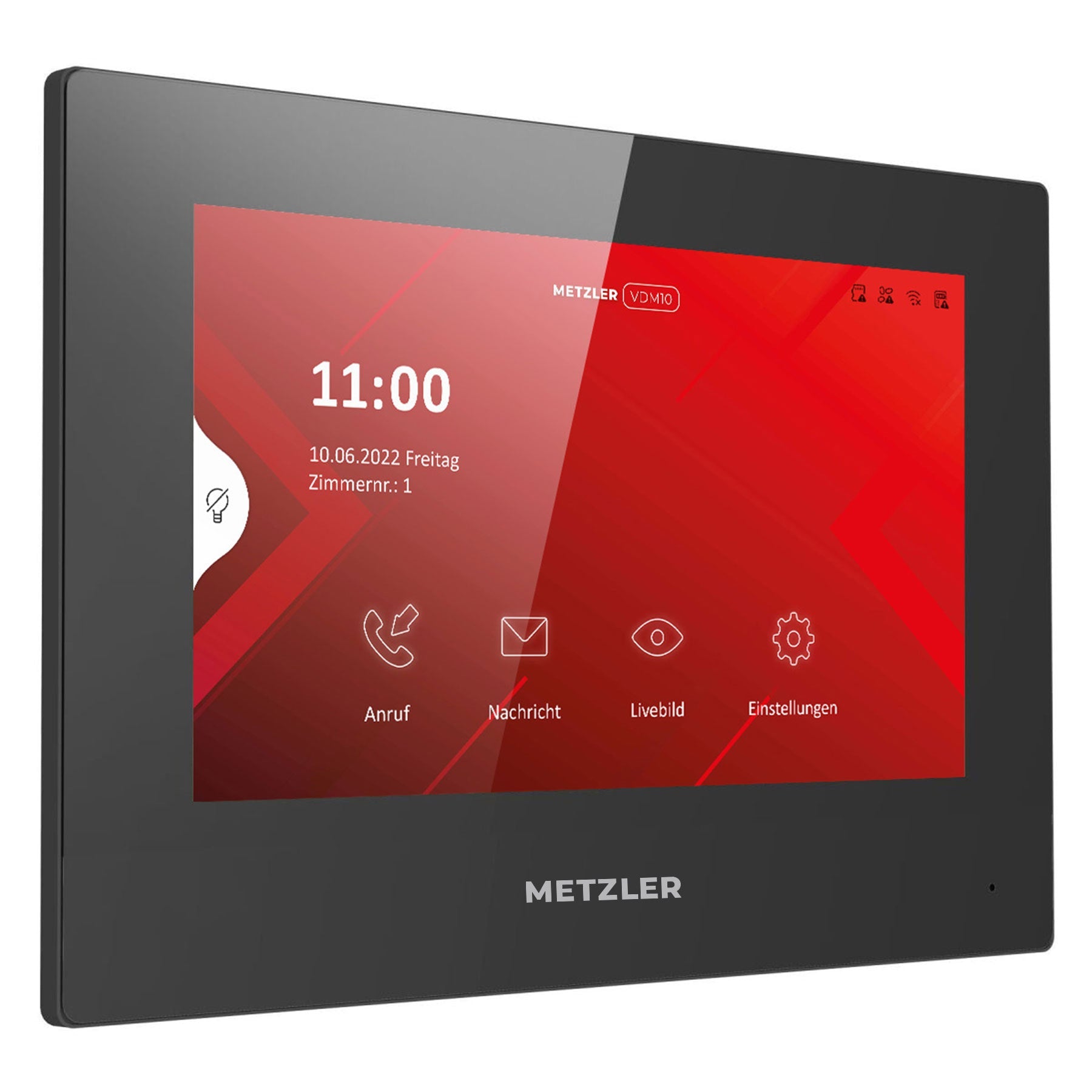 Metzler VDM10 Innenstation Home, 7 Zoll Touchscreen, 2-Draht, schwarz