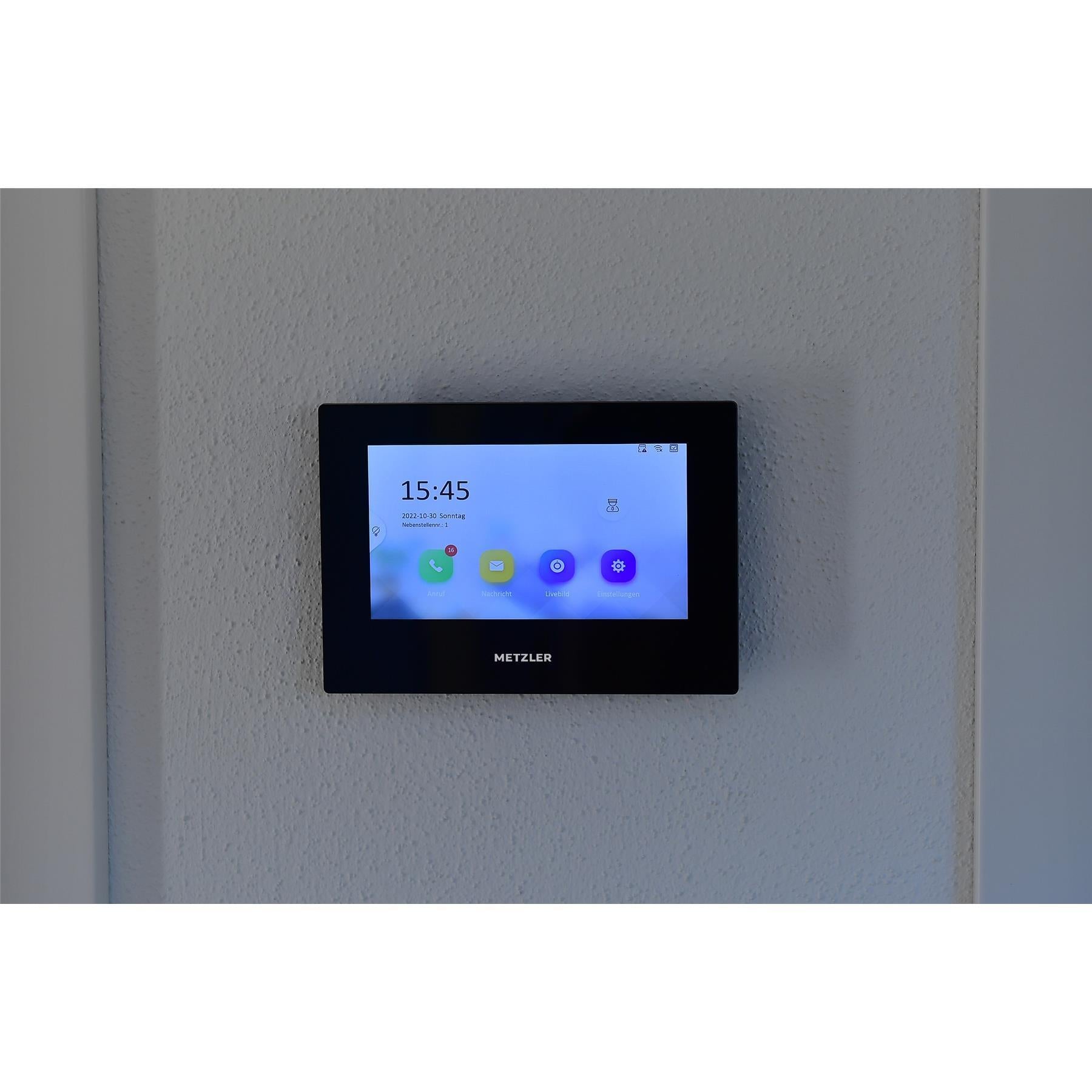 Metzler VDM10 Innenstation Home, 7 Zoll Touchscreen, 2-Draht, schwarz