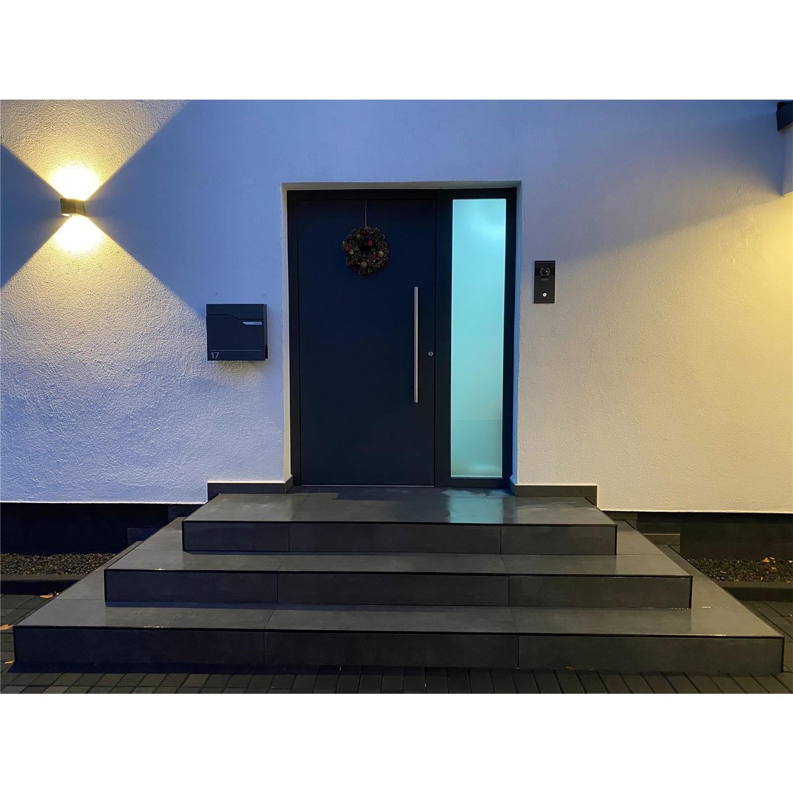 Metzler LED Wandleuchte | Anthrazitgrau RAL 7016 | Up-Down-Light | IP 65 | warmweiß | 12 W | 3000 K | einstellbarer Lichtkegel