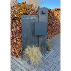 Metzler Briefkasten Anthrazit RAL 7016 | Lepo Schloss links, Türanschlag rechts