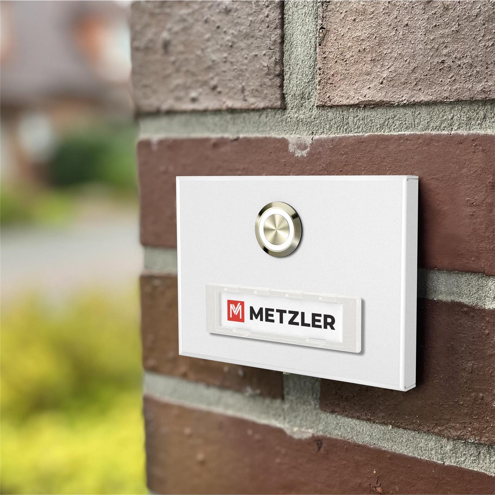 Metzler Türklingel Aufputz mit austauschbarem Namensschild | Abakos
