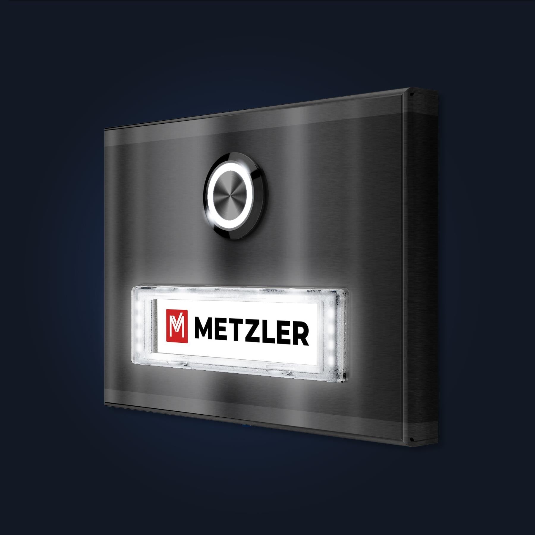 Metzler Türklingel Aufputz mit austauschbarem Namensschild | Abakos