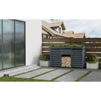 Metzler Brennholzregal mit Pflanzdach | Einzelbox | massiv & rostfrei | RAL7016 Anthrazitgrau matt