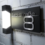 LED Außenleuchte | Anthrazit | Edelstahl Schriftzug | Steinbach