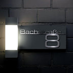 LED Außenleuchte | Anthrazit | Edelstahl Schriftzug | Steinbach