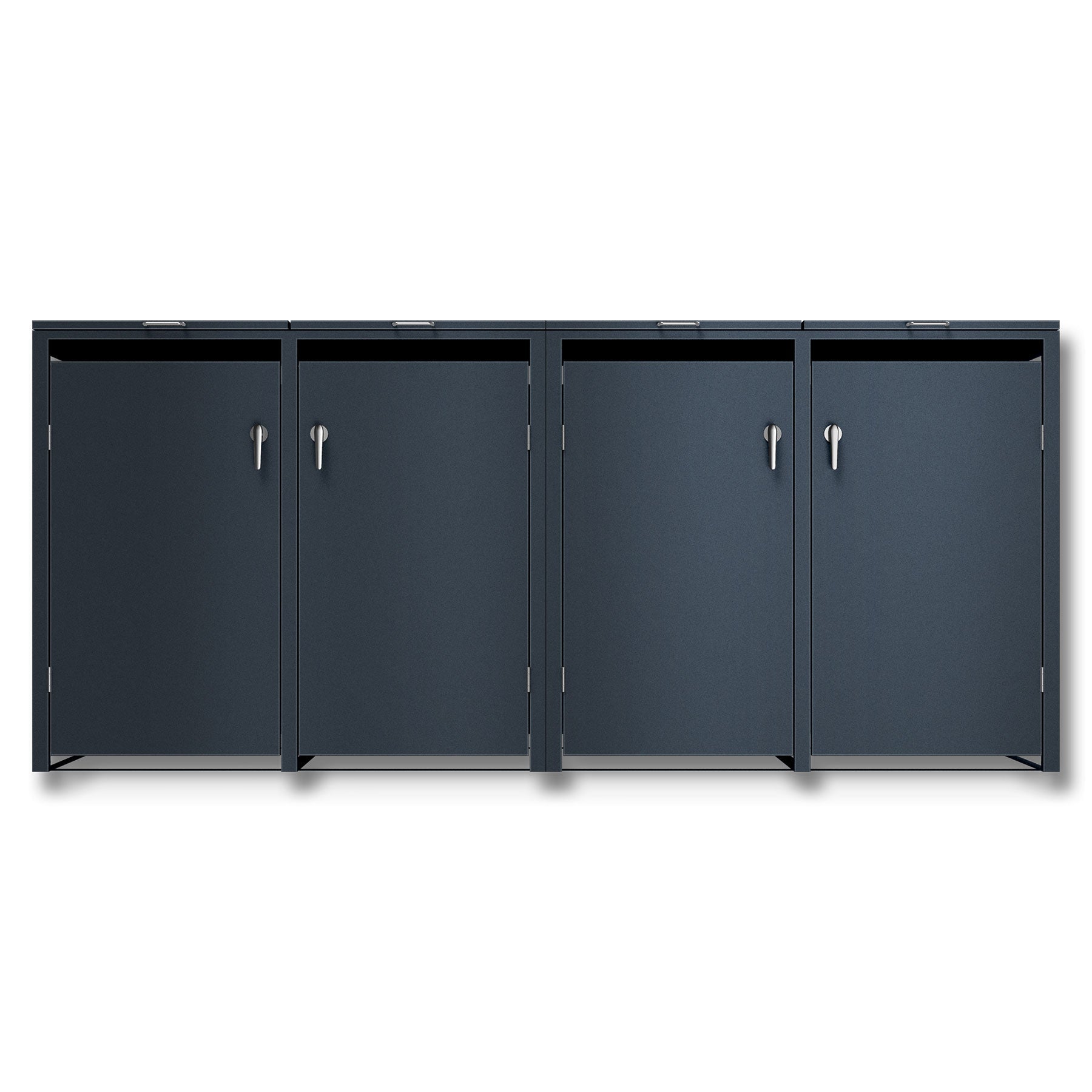 Metzler Mülltonnenbox | 4er | rostfrei und massiv | 4x 240l | RAL7016 Anthrazitgrau matt