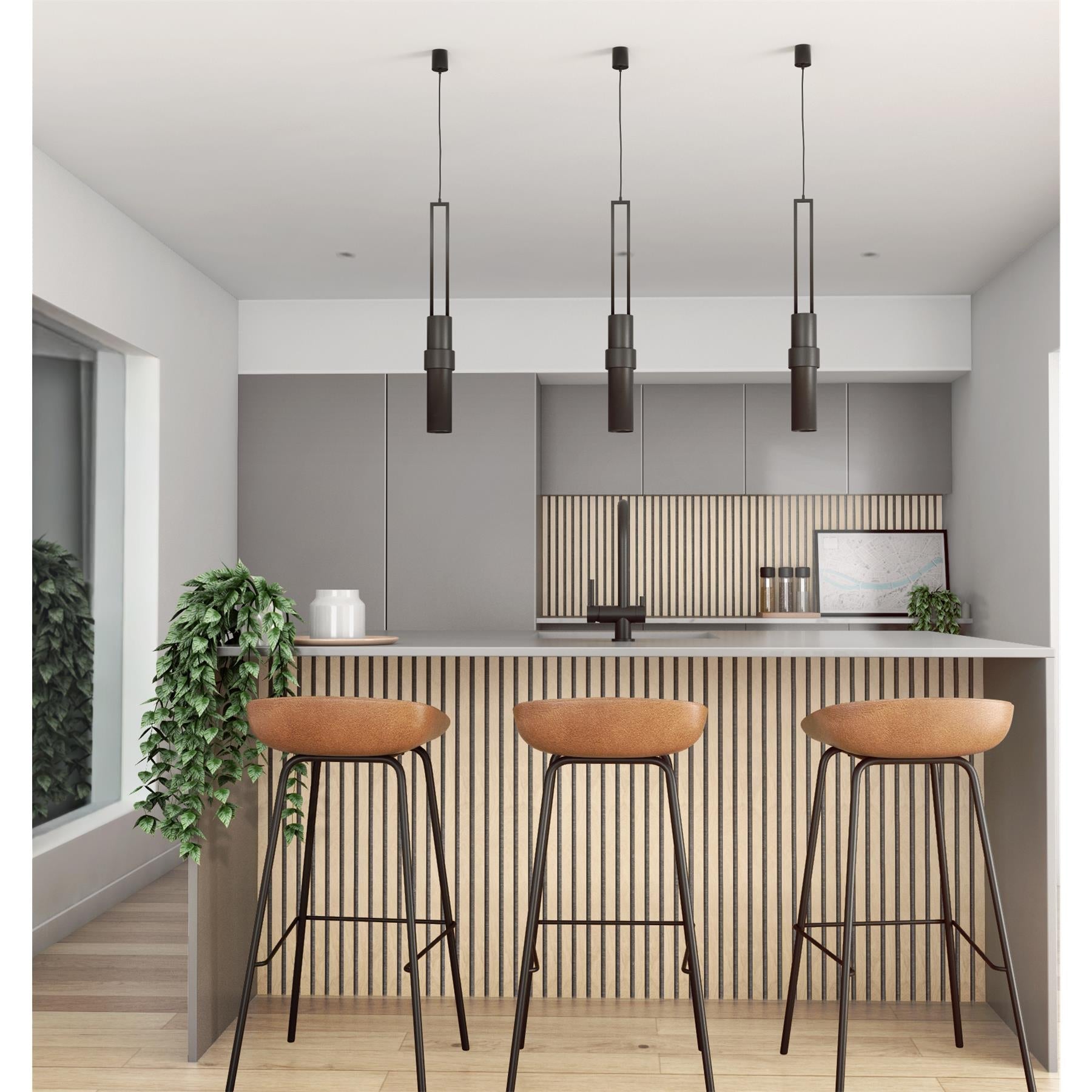 Akustikpaneel Wandverkleidung Lamellenwand Echtholz Furnier | SET | Eiche klassisch | Filz grau