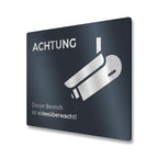 Hinweisschild aus Edelstahl - Dieser Bereich ist videoüberwacht 