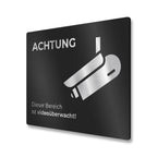 Hinweisschild aus Edelstahl - Dieser Bereich ist videoüberwacht 