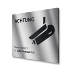 Hinweisschild aus Edelstahl - Dieser Bereich ist videoüberwacht 