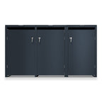 Metzler Mülltonnenbox | 3er | rostfrei und massiv | 3x 240l | RAL7016 Anthrazitgrau matt