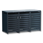 Metzler Mülltonnenbox | 3er | rostfrei und massiv | mit Sichtstreifen | 3x 240l | RAL7016 Anthrazitgrau matt