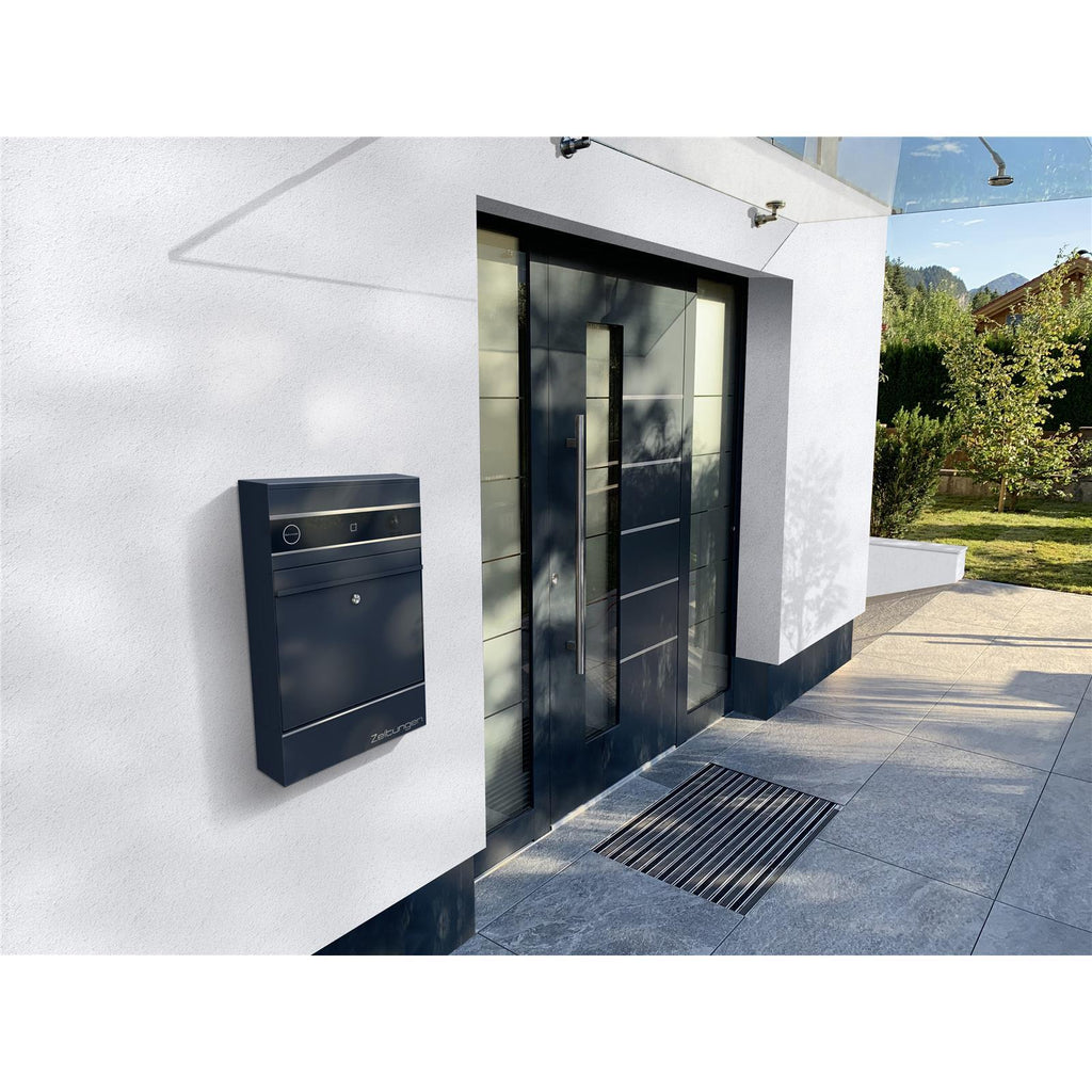 Metzler Briefkasten mit VDM10 2.0 Video-Türsprechanlage | RFID opt. | 1 Klingel | RAL7016 Anthrazit
