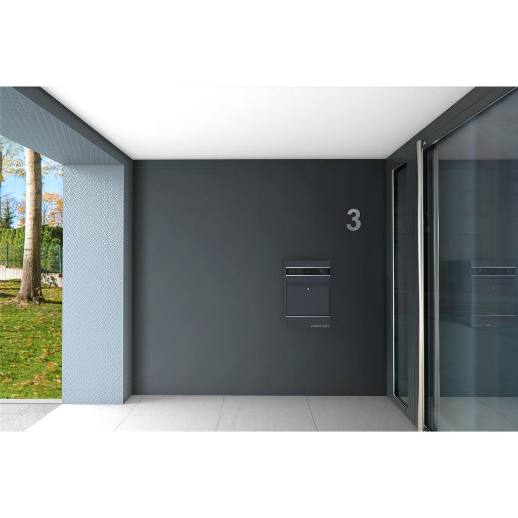 Metzler Briefkasten mit VDM10 2.0 Video-Türsprechanlage | RFID opt. | 1 Klingel | RAL7016 Anthrazit