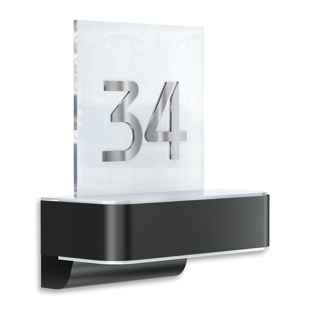 LED Hausnummernschild von Steinel | L820 | Anthrazit und Edelstahl | Sensor & Bluetooth