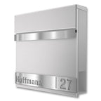 Metzler Briefkasten mit personalisierbarer Blende aus Edelstahl | Gustav