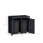 Metzler Mülltonnenbox mit Pflanzdach | zweitürig | massiv & rostfrei | 2x 120l | RAL7016 Anthrazitgrau matt