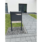 Metzler Paketbox rostfrei und massiv mit Ständer, RAL7016 Anthrazitgrau matt | Siebertbox 1