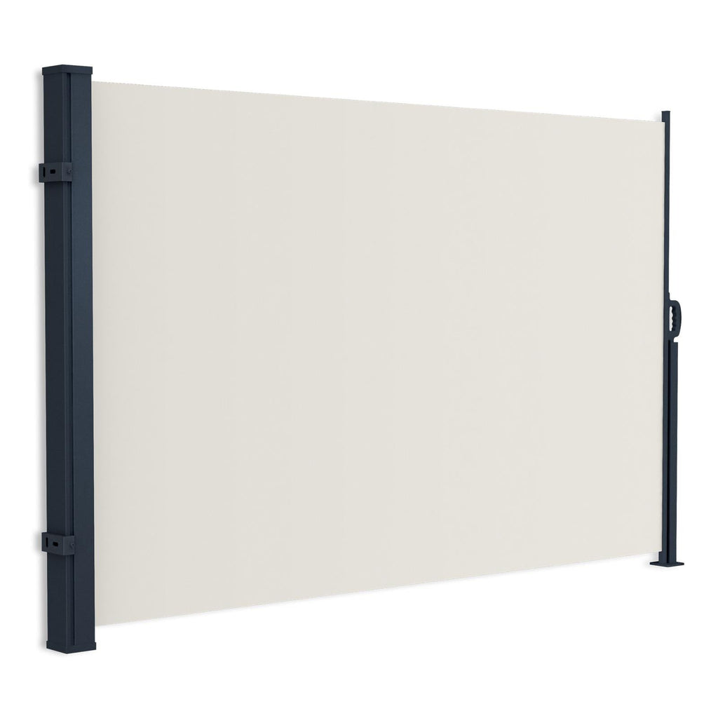 Metzler Seitenmarkise ausziehbar, Sichtschutz für Balkon, Garten & Terrasse, Beige, 300cm x 180cm