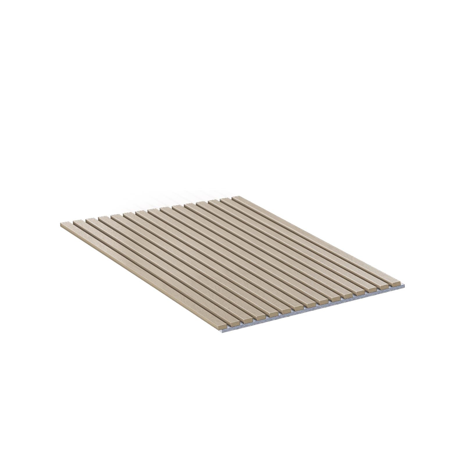 Akustikpaneel Wandverkleidung Lamellenwand Echtholz | 60 x 60 x 2,2 cm | Eiche klassisch | Filz grau