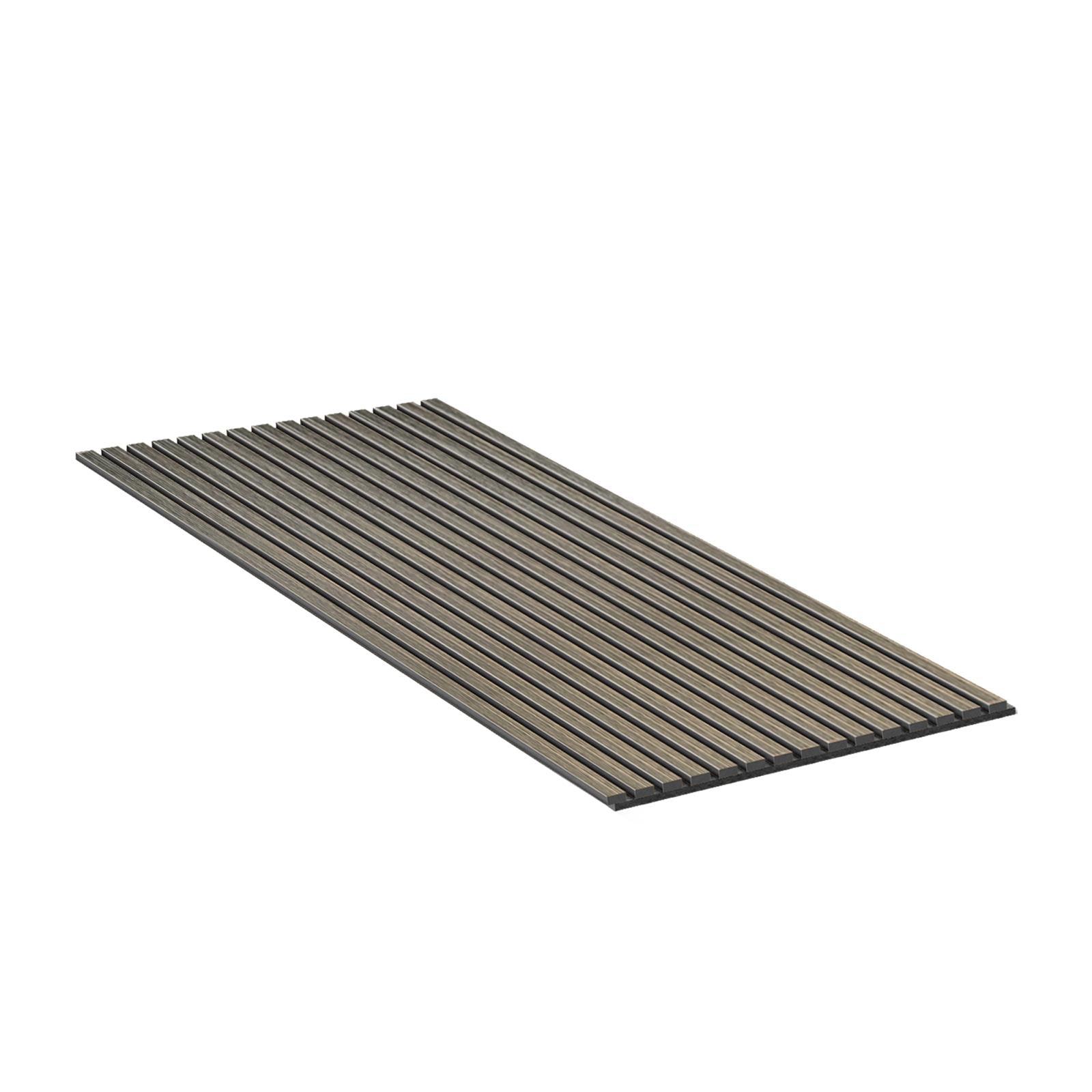 Akustikpaneel Wandverkleidung Lamellenwand Echtholz Furnier | 120 x 60 x 2,2 cm | Eiche rustikal geräuchert | Filz schwarz
