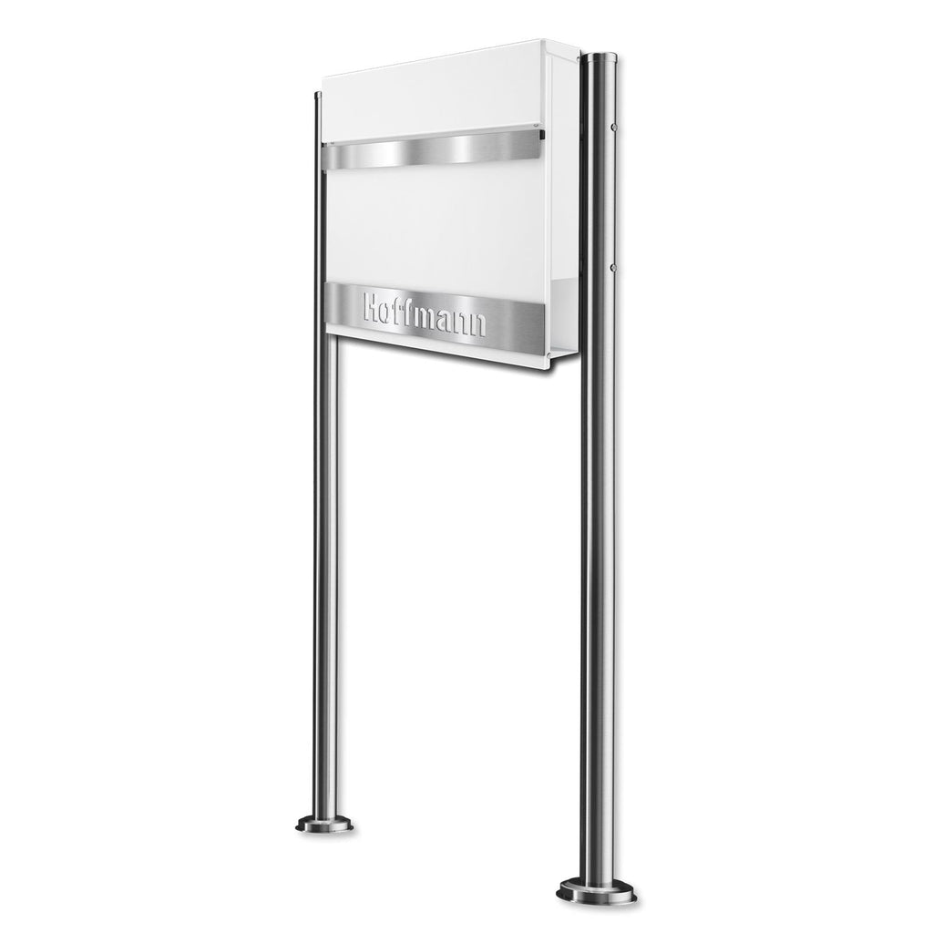 Metzler Standbriefkasten massiv | mit personalisierbarer Edelstahlblende | Asta