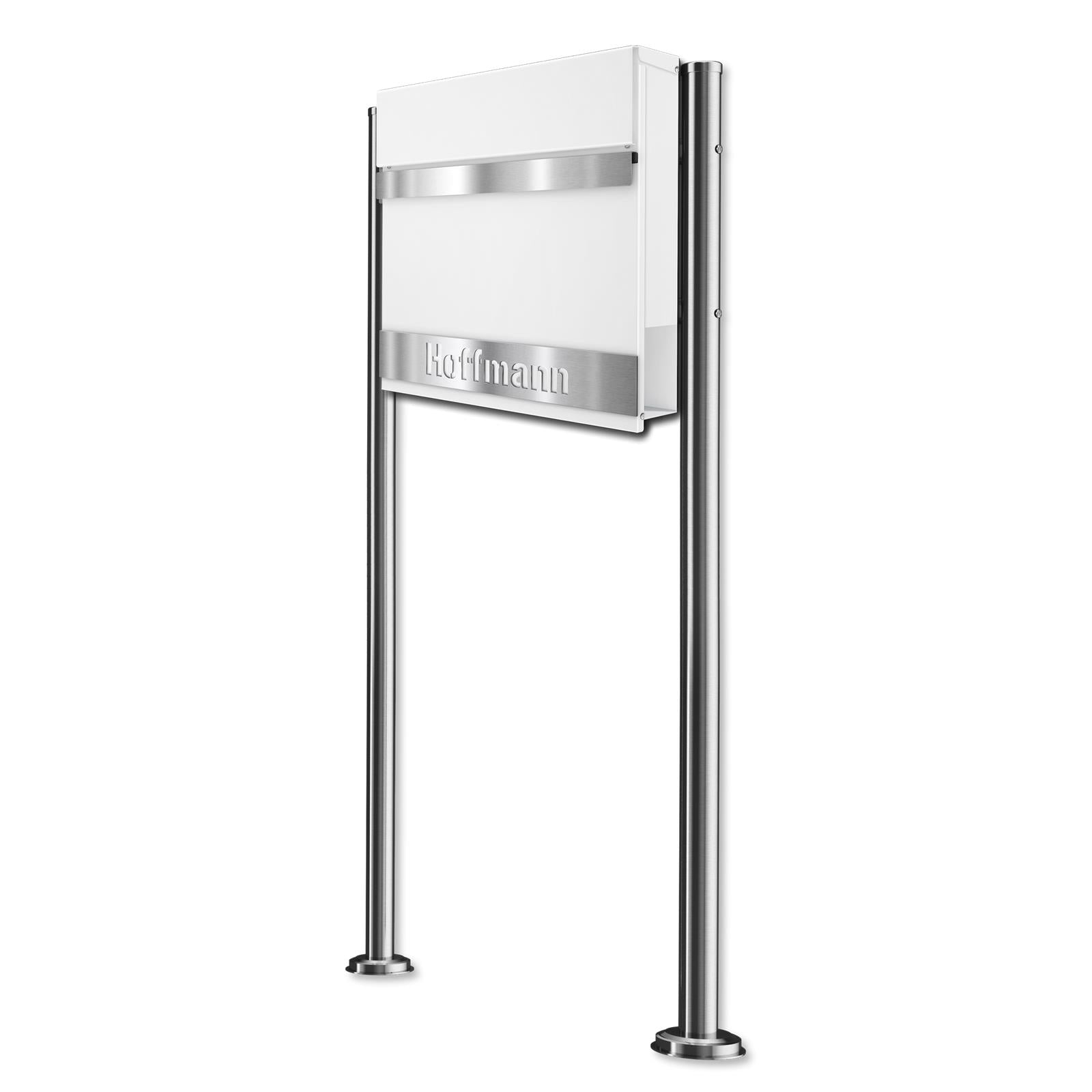 Metzler Standbriefkasten massiv | mit personalisierbarer Edelstahlblende | Asta
