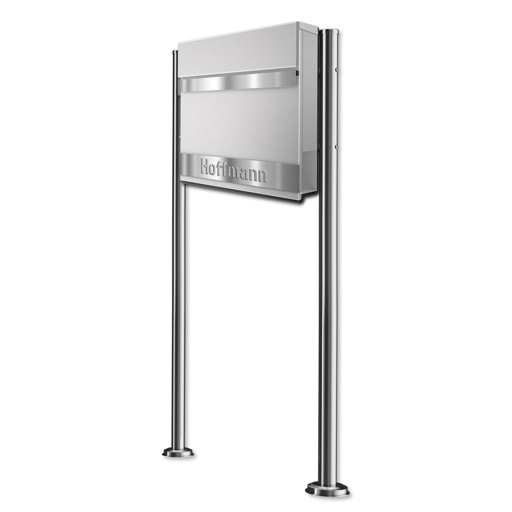 Metzler Standbriefkasten massiv | mit personalisierbarer Edelstahlblende | Asta
