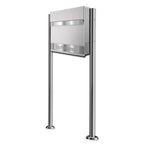 Metzler Standbriefkasten massiv | mit personalisierbarer Edelstahlblende | Asta