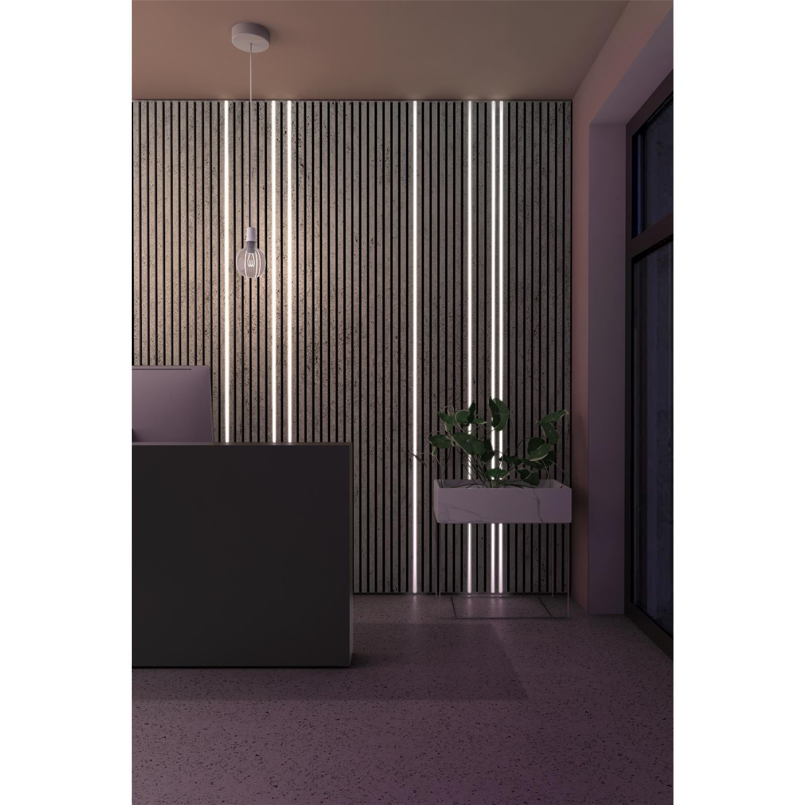 Akustikpaneel Wandverkleidung Lamellenwand Melamine | 240 x 60 x 2,2 cm | Betonoptik | Filz schwarz