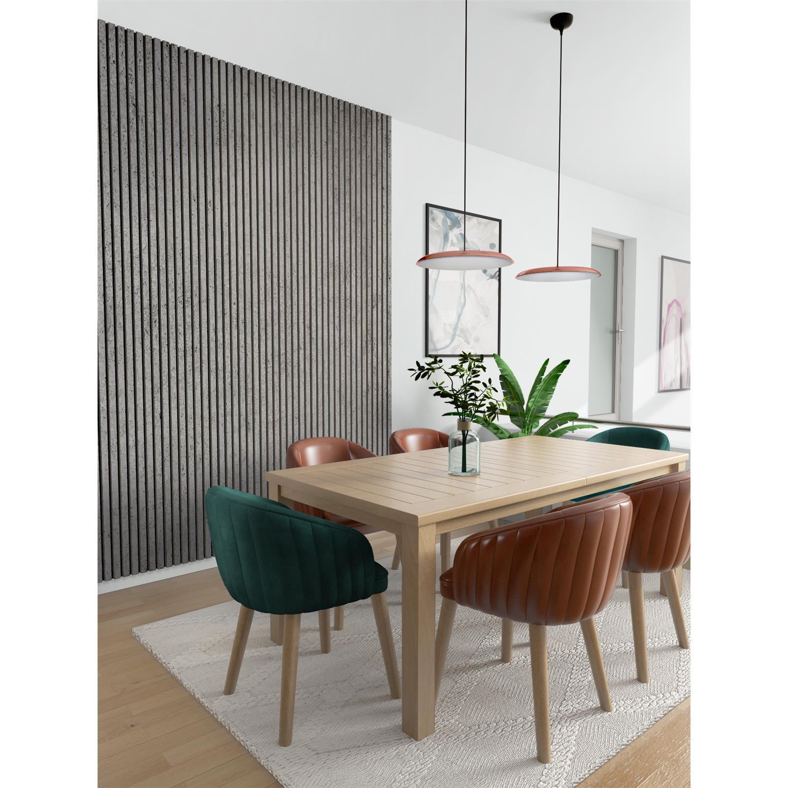Akustikpaneel Wandverkleidung Lamellenwand Melamine | 240 x 60 x 2,2 cm | Betonoptik | Filz schwarz