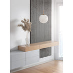 Akustikpaneel Wandverkleidung Lamellenwand Melamine | 240 x 60 x 2,2 cm | Betonoptik | Filz schwarz